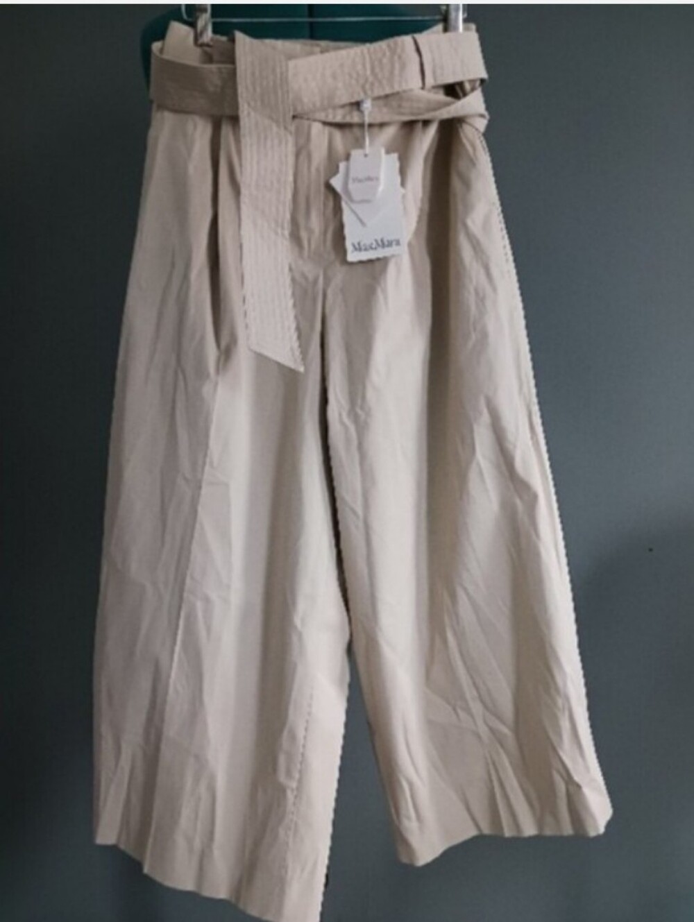 NWT MaxMara  Ghisa Trousers Sand  Wide-Leg Pants Size 12